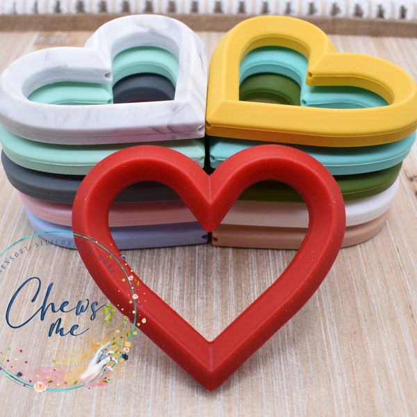 Large heart silicone bead or pendant | Multiple Colors to Choose From