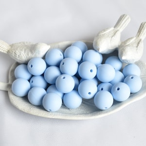 12mm Baby Blue Round Silicone Beads | 5 or 10 Beads | Chewelry | Sensory | Fidget | Toy | STIM | Chewlery |  ADHD