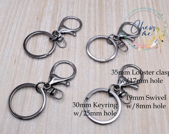 Bulk Gunmetal Black Lobster Clasp | 10 Pieces | Keyring | Swivel | Key chain | Split Ring | DIY Wristlet | Key ring