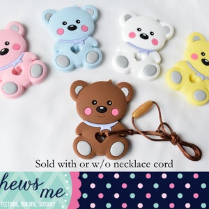 Teddy bear silicone necklace | Stim Toy | Sensory  | Fidget |  |   Pacifier