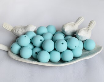 9mm Aruba Blue Round Spacer Silicone Beads | 10 Pieces