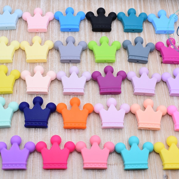 Large Crown Silicone Beads | 1-5 Beads