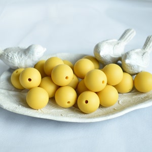 12mm Mustard Yellow Round Silicone Beads | 5 or 10 Beads | Chewelry | Sensory | Fidget | Toy | STIM | Chewlery |  ADHD