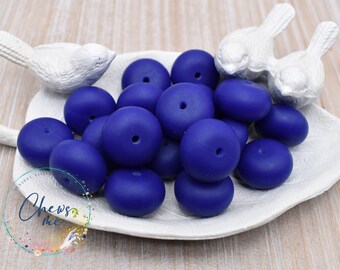 Large Indigo Blue Abacus Silicone Beads | 19mm | 5 or 10 Beads