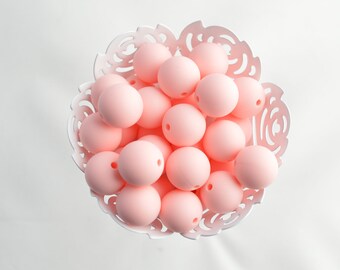 12mm Rose Quartz Pink Round Silicone Beads | 5 or 10 Beads | Chewelry | Sensory | Fidget | Toy | STIM | Chewlery | Autism | ADHD
