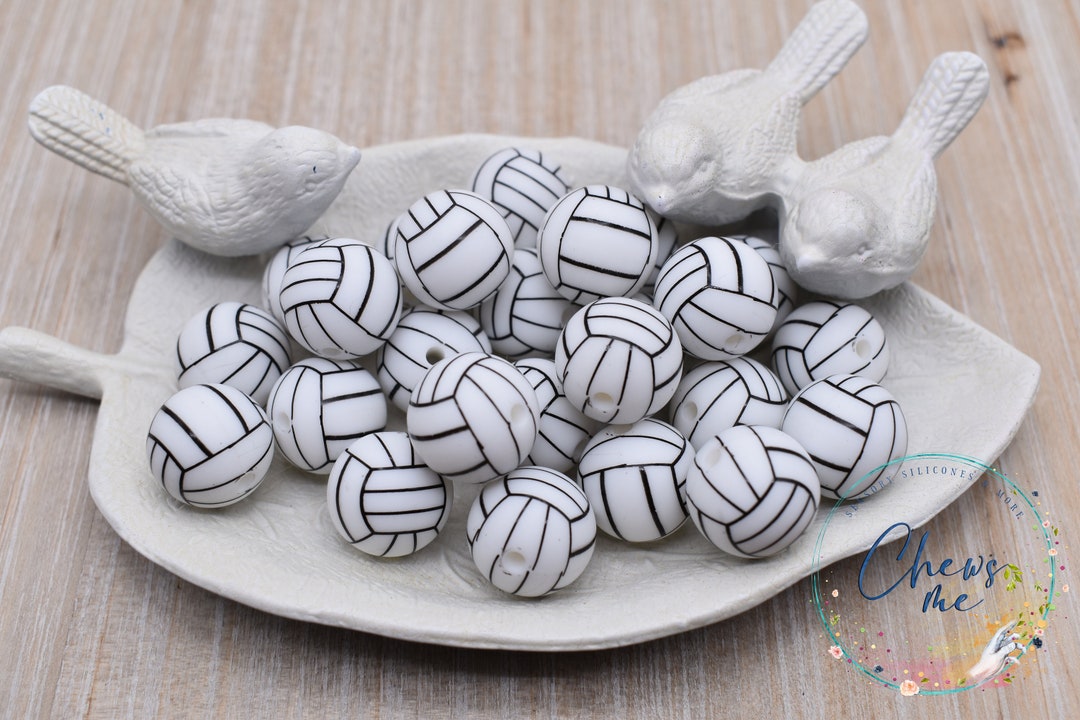 15mm Volleyball Silicone Beads 210 Beads Focal Bead Etsy