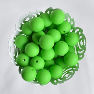 15mm Green Round Silicone Beads | 5 or 10 Beads | Chewelry | Sensory | Fidget | Toy | STIM | Chewlery |  ADHD