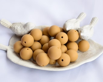 12mm Dim Oak Round Silicone Beads | 5 or 10 Beads | Chewelry | Sensory | Fidget | Toy | STIM | Chewlery |  ADHD