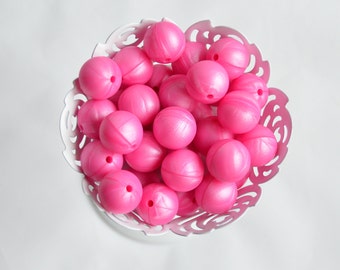 12mm Pearl Pink Round Silicone Beads | 10 Pieces