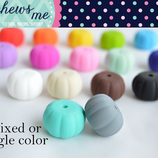 Pumpkin Silicone Beads | 5 or 10 Beads