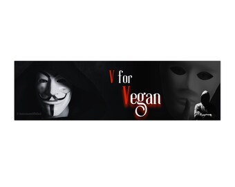 V for Vegan Bumper Sticker