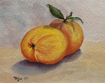 A Pair of Peaches #80 (Original Watercolor Painting)