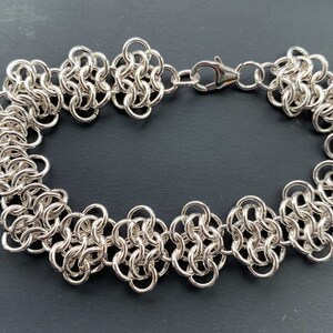 Sterling Silver Ruffled Chain Maille Bracelet