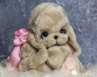 Rabbit art animal creature, Plush bunny, Artdoll ooak, Fluffy bunny, Personalized toy soft toys,Fantasy creature handmade stuffed animal