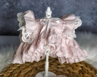 Delicate Pink Handmade Faux Fur Bunny Clothes Set with Personalization, Addition to Plush Bunny Toy for the Perfect Gift