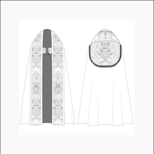 Style 3500 and 3501 Wide Orphrey Cope with Hood | Cope Vestment Sewing Pattern