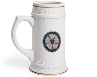 A Mighty Fortress Is Our God Luther Rose Beer Stein Mug Lutheran Gift for Pastor