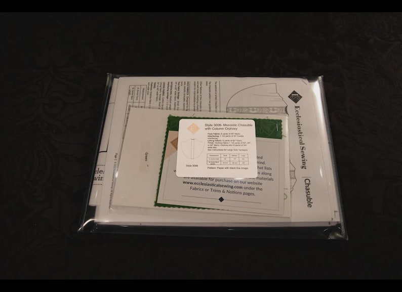 Monastic Chasuble Sewing Pattern Style 3006 for Clergy Priest Chasuble ...