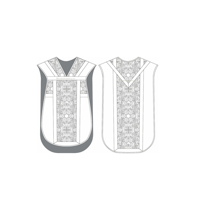 Traditional Latin Mass Fiddle back Chasuble Church Vestment Sewing pattern