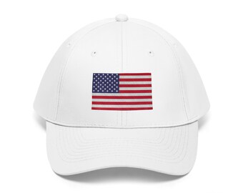 Cappello da papà ricamato USA / Berretto da baseball patriottico / Berretto in twill di cotone regolabile / Cappello con bandiera americana per uomini e donne / Cappello USA del 4 luglio - Italia