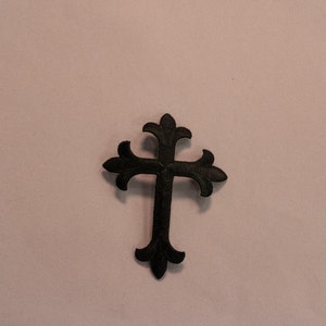 Iron-On Latin Cross Applique, Black, Easy to Use 3&quot; x 4&quot;
