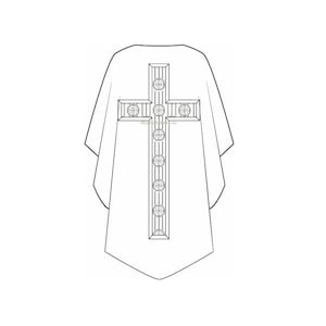 Chasuble Sewing Pattern, Semi-Gothic Cut with Cross Back Detail Style 3008, Priest Chasuble Pattern, Gothic Chasuble, Latin Mass Pattern