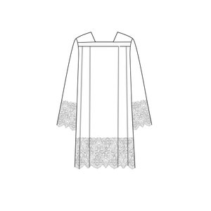 Roman or Square Yoke Surplice Sewing Pattern with Lace Hem