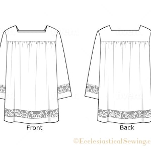 Altar Server Cotta Sewing Pattern with Lace | Church Vestment Sewing Pattern
