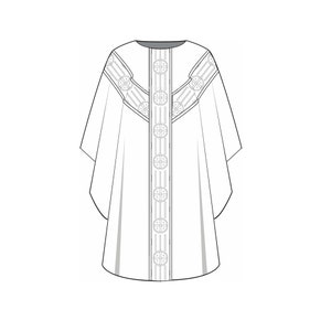Gothic Priest Clergy Chasuble  Y Orphrey Church Vestment Sewing Pattern Style 3001