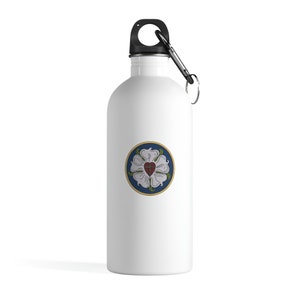 Stainless Steel Water Bottle Luther Rose Reformation Gift For Pastor Lutheran Gifts Church Kitchen Youth Group Sunday School