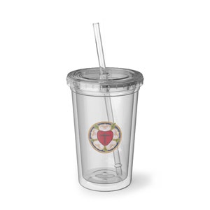 Luther Rose Symbol Suave Acryl-Tasse - Martinuther, Housewarming, Geschenk für die Tochter, neue College-Studentin - 16 Unze
