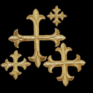 Applique a croce da stirare, colore oro rosa