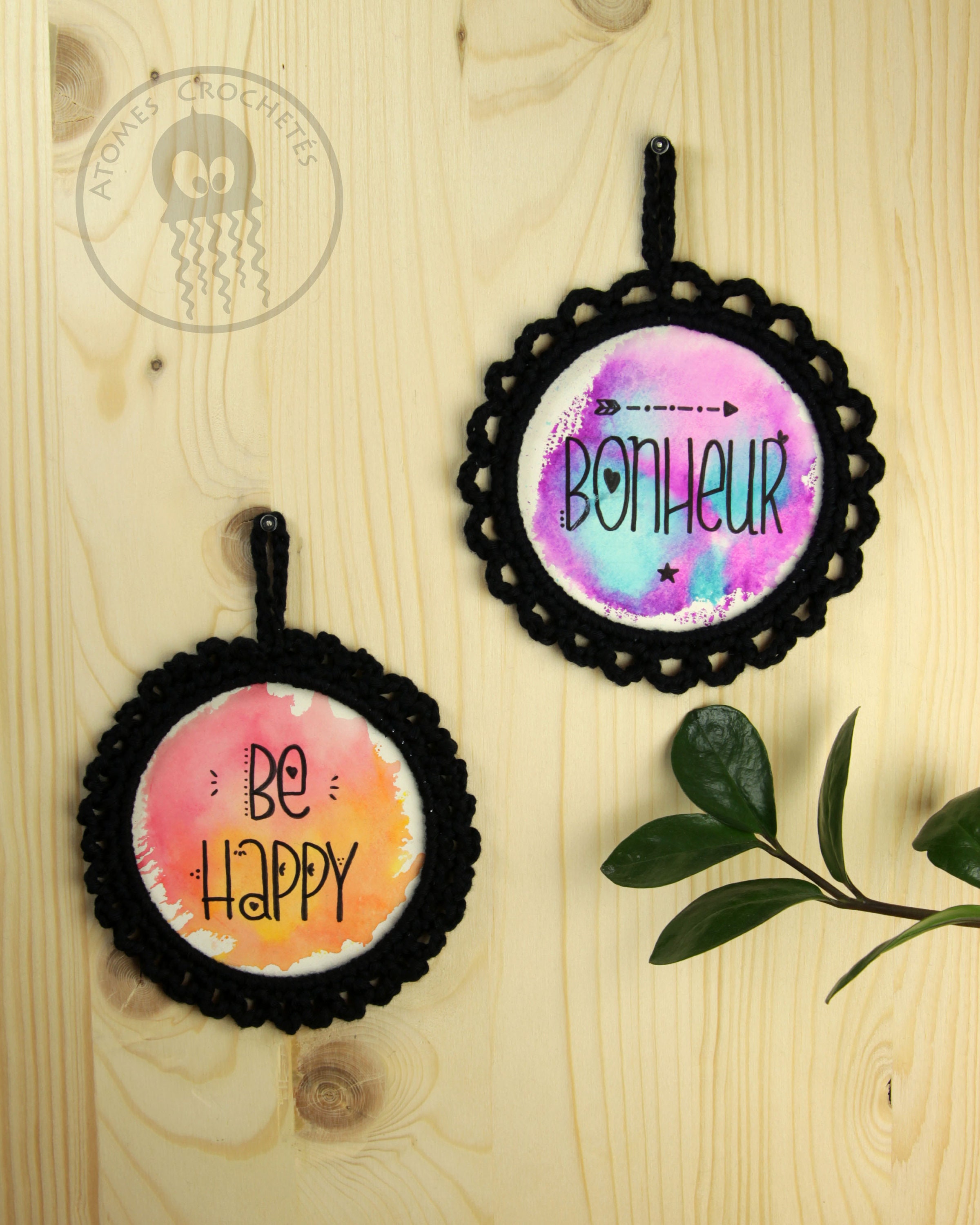 Mini Cadre Crocheté Aqua, Entièrement Fait Main, Personnalisable