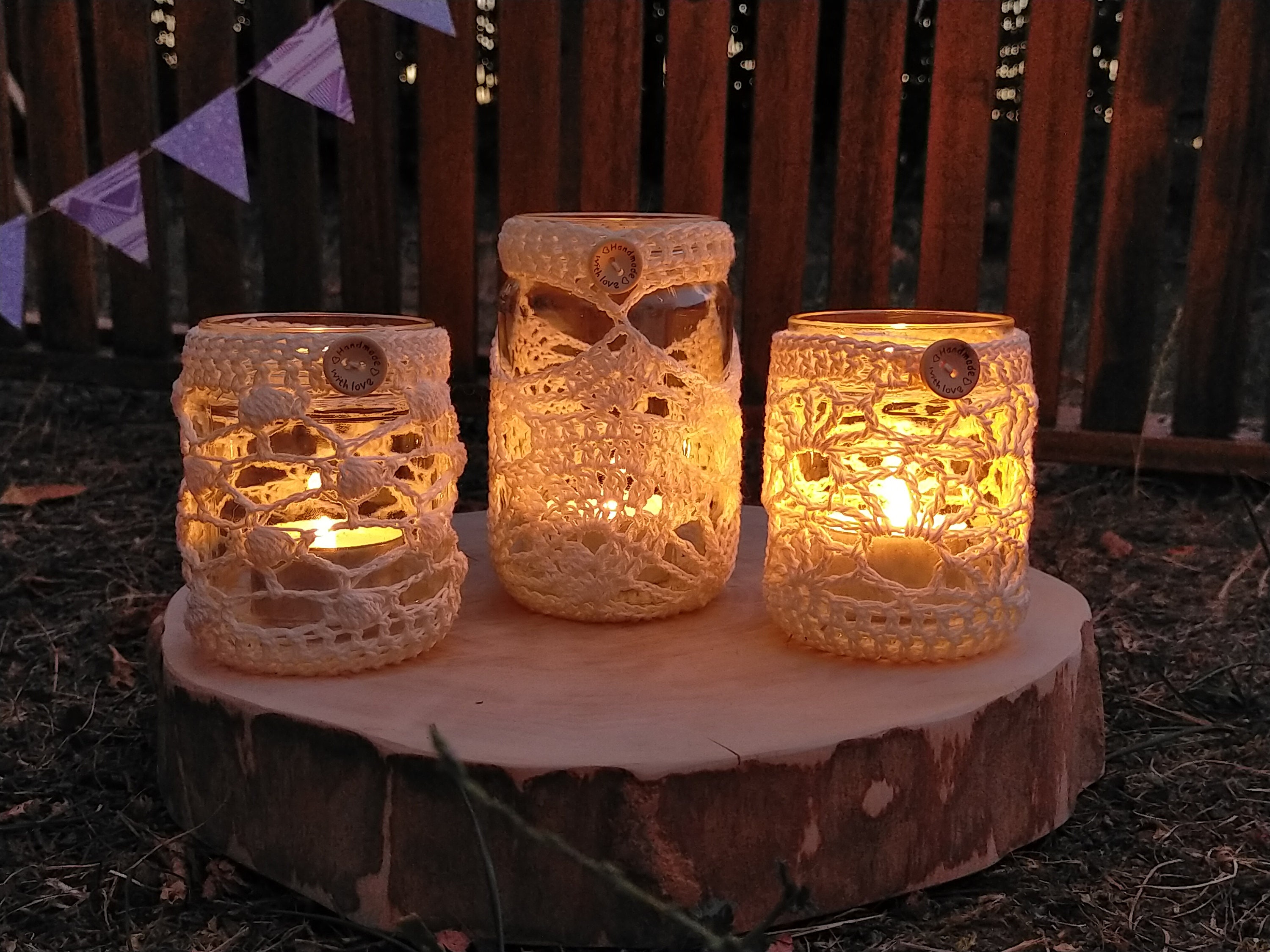 Photophores Décorés Au Crochet | Plusieurs Modèles