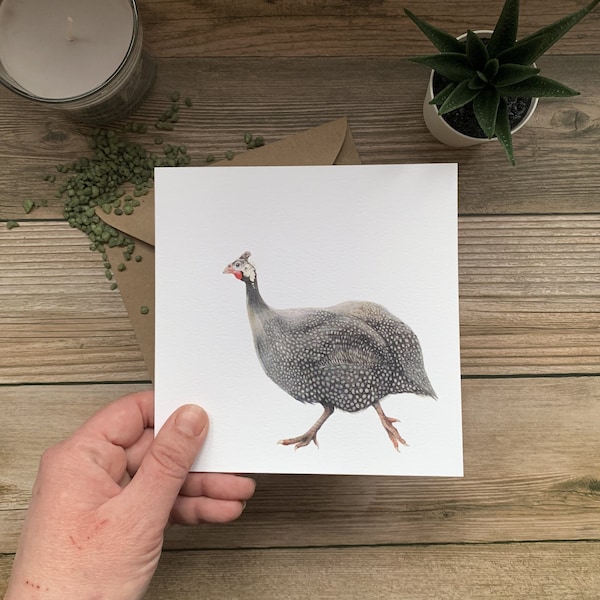 Guinea Fowl – Greeting Card, Wildlife, African Bird Art