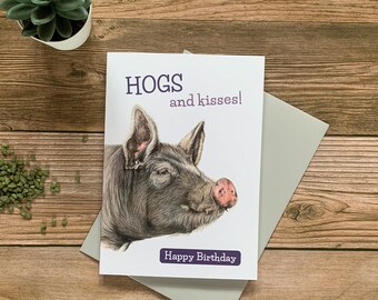 Pig Birthday Card – Funny Berkshire Pig Card