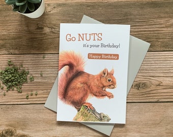 Squirrel, funny birthday card