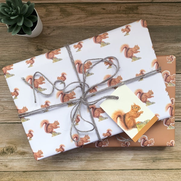 Squirrel Gift Wrapping Paper – Wildlife Animal Pattern