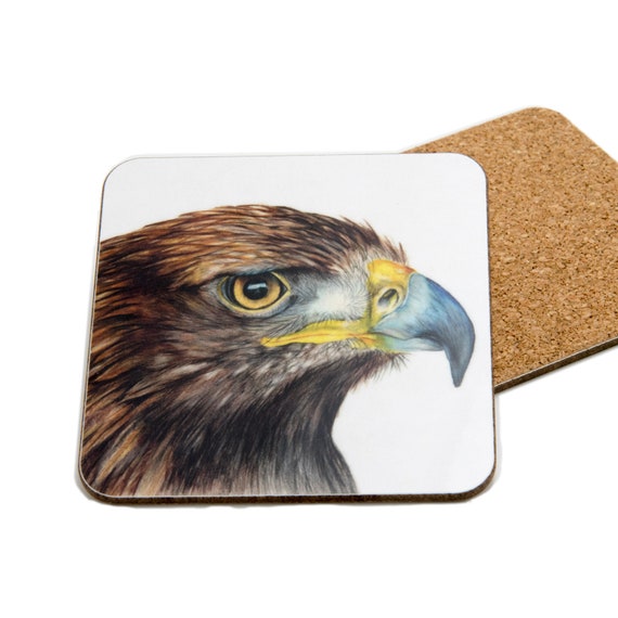 Golden Eagle Coaster Bird Of Prey Drinks Coaster Buy As Single Or Set Of 4