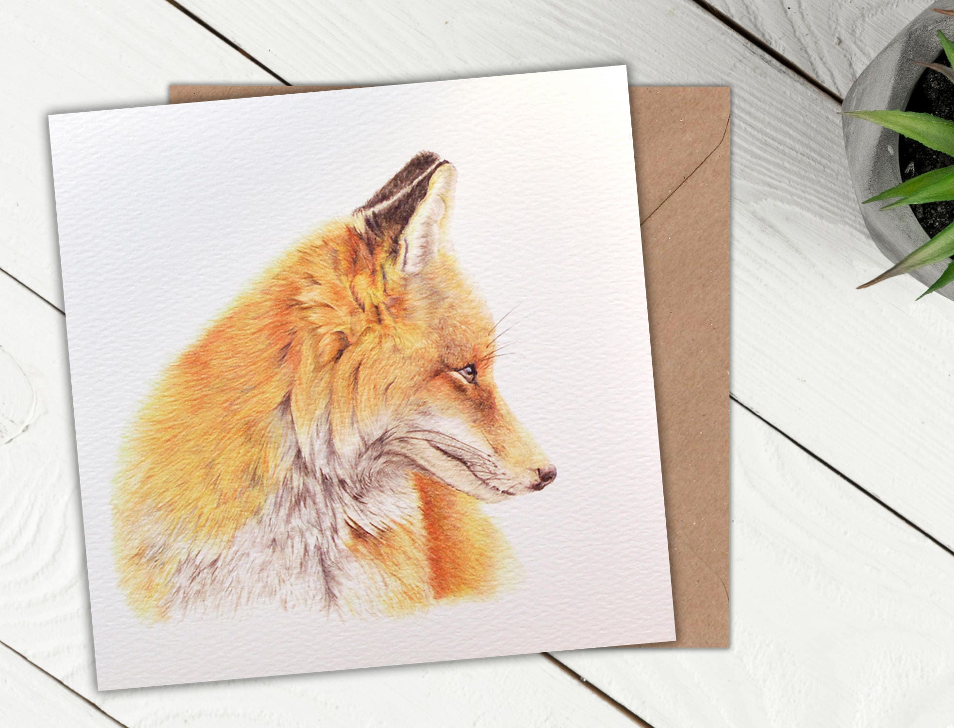 Fuchs Karte Rotfuchs Grußkarte innen Blanko | Etsy