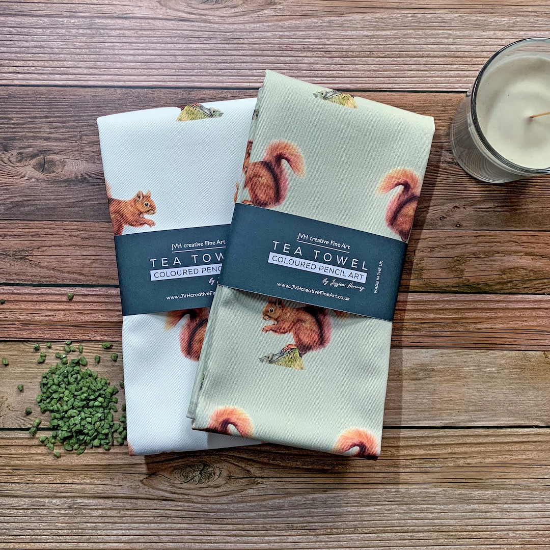 Red Squirrel, Pattern Tea Towel – Animal, Wildlife Art - Etsy