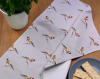 Bird Tea Towel – Goldfinch, Bird lover gift