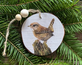 Wren, Bird – Animal Wood Slice Ornament