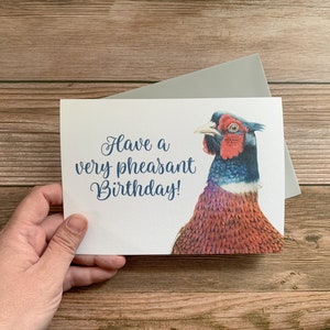 Pheasant, male bird – Animal Fun Birthday Card