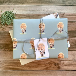 Fox Wrapping Paper – Wildlife Animal Pattern Gift Wrap