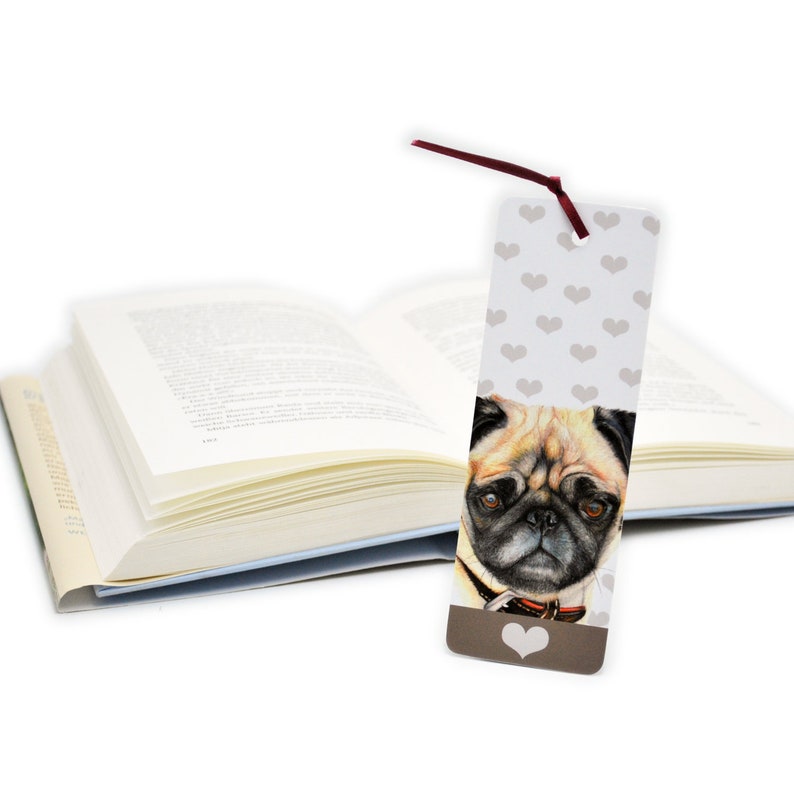 Pug Dog Paper Bookmark - Etsy