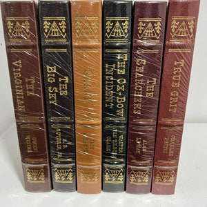 Easton Press Masterpieces of the West 6 Vol True Grit, Virginian, NEW