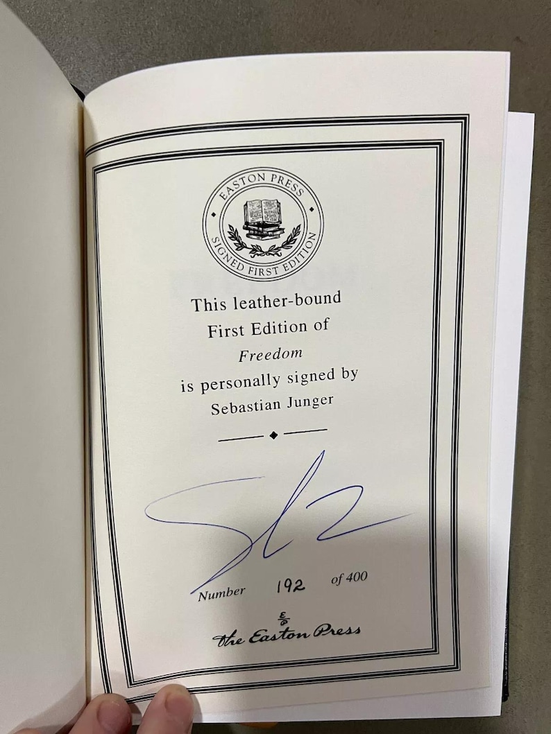 Easton Press Freedom by Sebastian Junger SIGNED 1st Editions W/