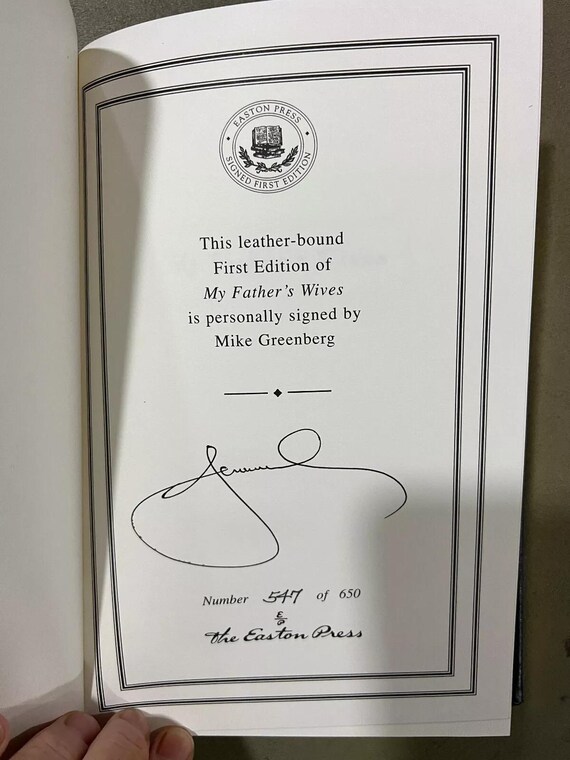 Easton Press My Father's Wives by Mike Greenberg SIGNED 1st