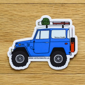 FJ40 Toyota Land Cruiser sticker sticker blauw overland offroad avontuur BJ40 FJ55 FJ45 klassiek vintage retro